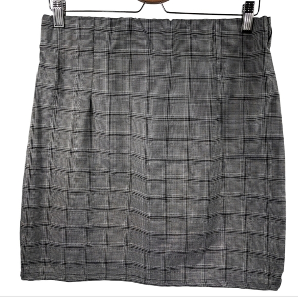 Missguided Plaid Full Zip Mini Skirt Sz 14 - Picture 2 of 6